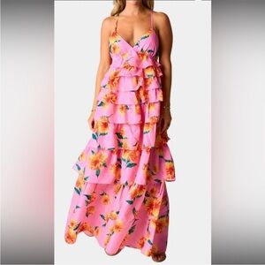 Floral Pink Maxi Dress